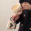 Large Capacity Ceramic Mug Household Retro Drinking Cup High Value Couple Breakfast Cup Oat Cup Milk Cup