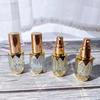Podróżna 6ml Mini Butelka z Rozpylaczem Luksusowe Złocenie Szkło Perfumy Przenośne Butelki z Możliwością Ponownego Napełniania Przezroczysty Atomizer do Mgiełki Alkoholowej