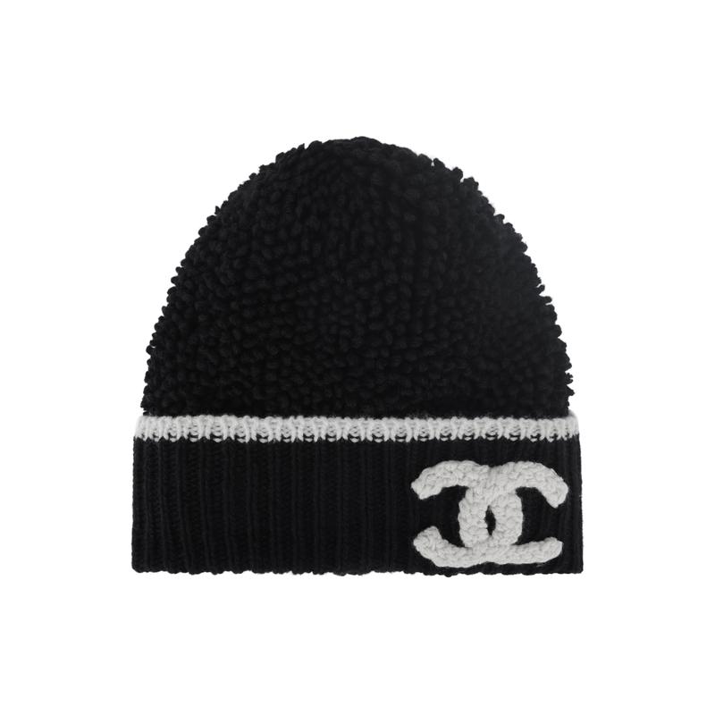 

CHANEL [24K] logo decoration velvet hat, same style for men and women, couple style, black чорний