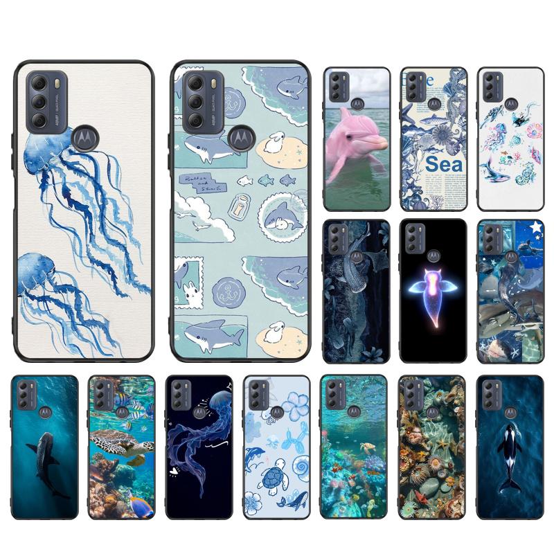 Phone Case For Moto G86 G85 G75 G15 G05 G56 G72 G53 G54 G84 G60 G31 G32 G24 G 5G G Play Sea Summer Dolphin Shark Turtle