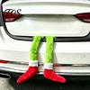 Unique Hanging Christmas Ornaments 2Pcs Green Elf Car Leg Decoration, Plush Long Hair Funny Holiday Mirror Ornament for Home Fireplace Tree