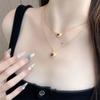 Pigeon Blood Red Treasure Love Zircon Necklace Simple Light Luxury Collarbone Chain Niche Design High-End Pendant
