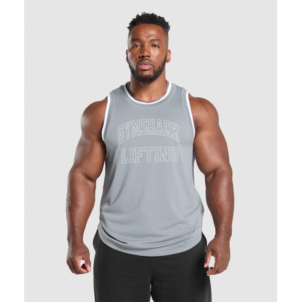 

Gymshark Mesh Tank Denim Grey A6a2m Gcqs XS