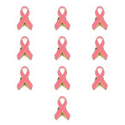 10 st Rosa Band Broschnålar Hoppband Knapphålsmärke Officiellt Bröstcancer Awareness Knapphålsmärke Smycken för Kvinnor Flickor