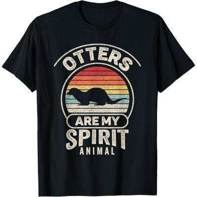 Vintage Retro Otters Are My Spirit Animal Otter Lover T-Shirt