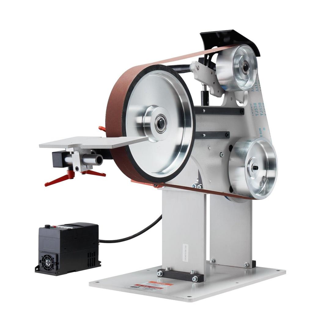 Belt Grinder Sander 72 x 2-Inch Belt Polisher with VFD 3 Grinding Moulds