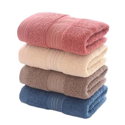 Thickened Cotton Bath Towel Increases Water Absorption Adult Bath Towel Solid Color Golden Silk Soft Affinity Face Towel Plain
