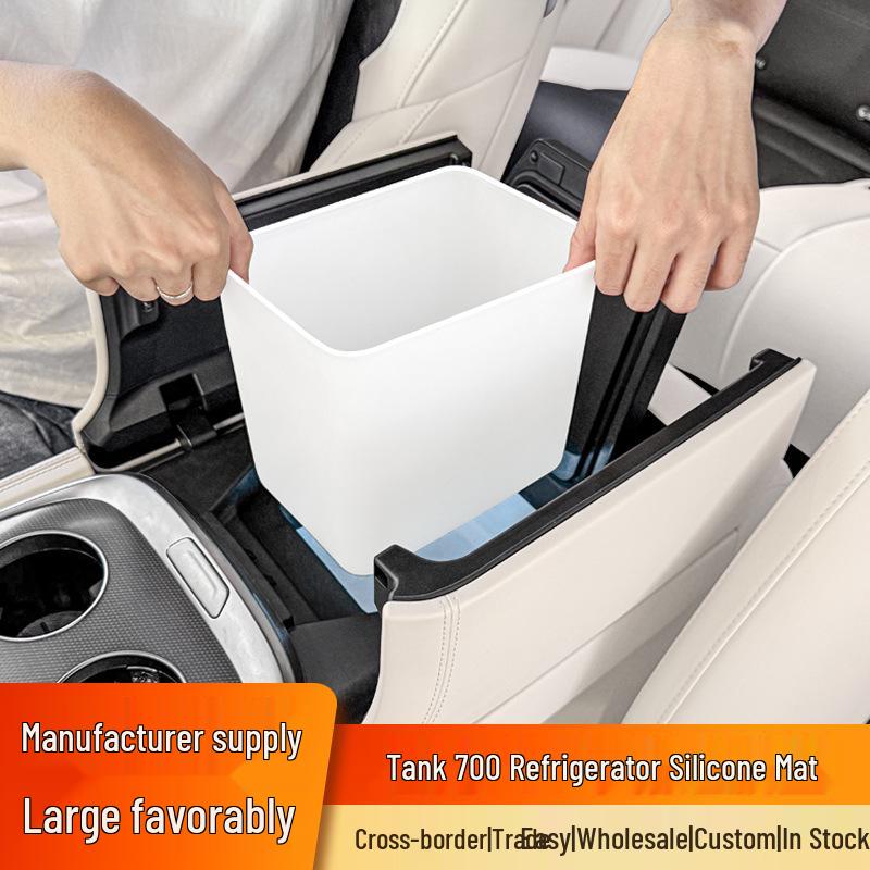 Non-slip Silicone Cup Holder for Tank 700 Refrigerator - Transparent White Fixed Compartment Mat