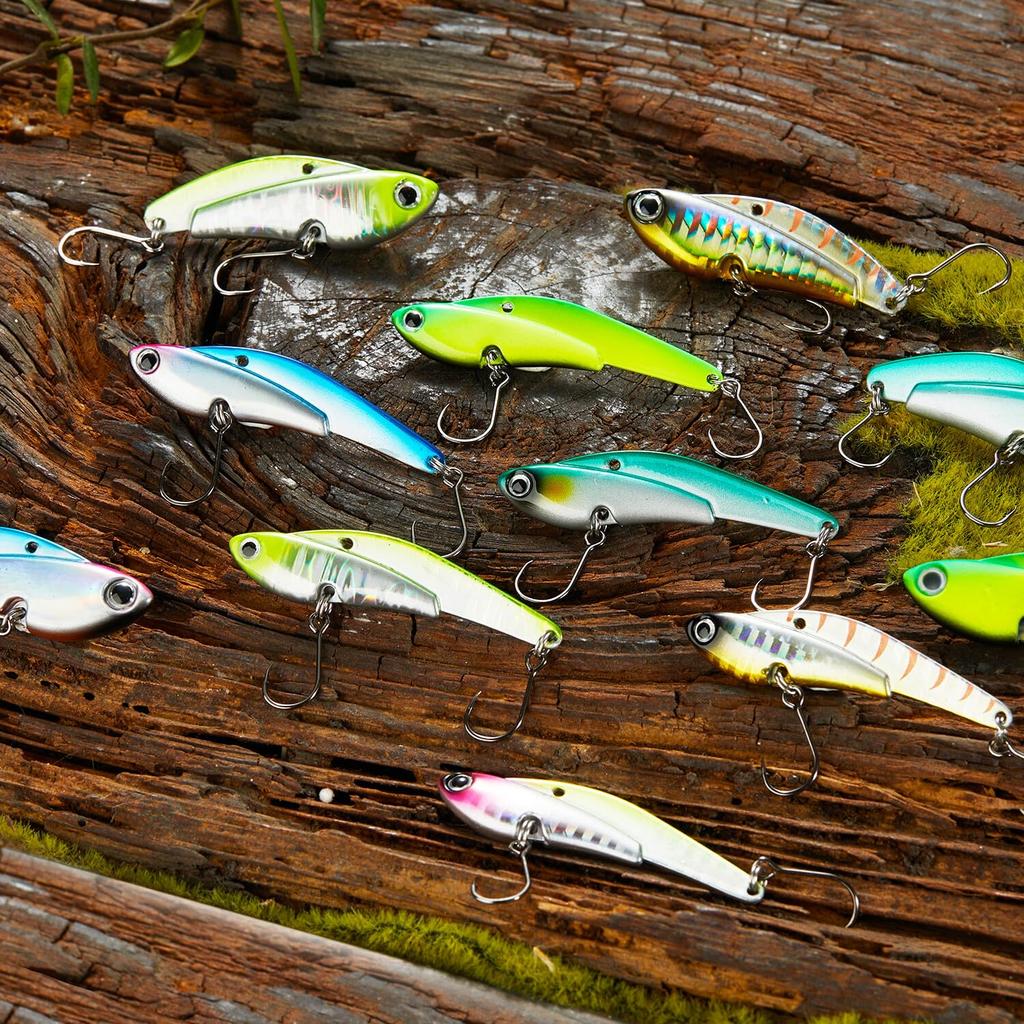 KOKO Lures Sea Bass Metal Vibe Iron Plate Vibe Set for Sea and Bluefish Day Player Vibe - 4-Color (10g, 13g, 26g) Bass, Flounder, -