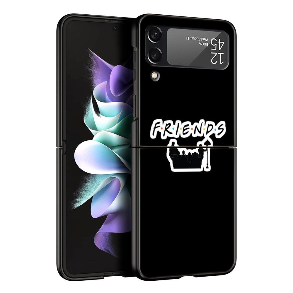 Friends Hard PC Phone Case For Samsung Galaxy Z Flip 7 6 5 4 Black Cover For Galaxy Z Flip 3 Foldable Fundas Shell Capas Coque