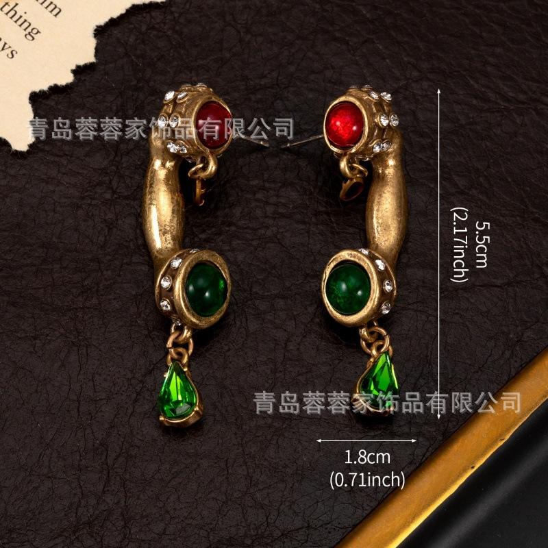 High End Vintage Earrings From Dali Spain Art Phone Studs High-end Magazines Jewelry Gold