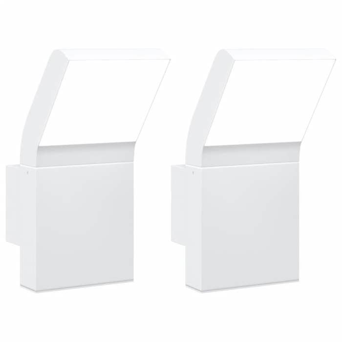 VidaXL Outdoor LED Wall Lights 2 Pcs White, Outdoor LED Wall Lighting, Garden Wall Lamp, Wall Sconce 4006273