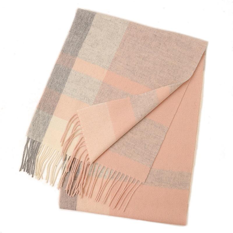 Hong Rong Unisex Wool Plaid Scarf - Warm for Autumn/Winter