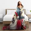 Cat Selfie with Santa Warm Blankets  Boy Girl Plush Bedding Throws Comfortable Home Decor Flannel Bedspread Sofa Bed Cover