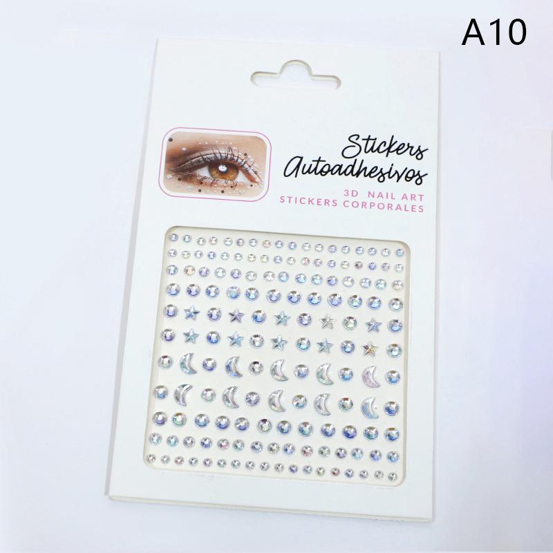 1Sheet Eye Body Face Gems Jewels Pearl Rhinestone Stickers Self Adhesive Crystal Rainbow Makeup Diamonds Face Decoration Sticker