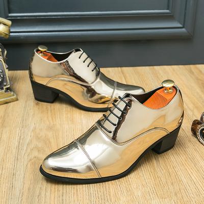 Derby Platform Gold Flats Lace Up Brogue Shoes Classic Wedding Dress Footwear Business Man Oxford Shoes Stylish Dresses Evening
