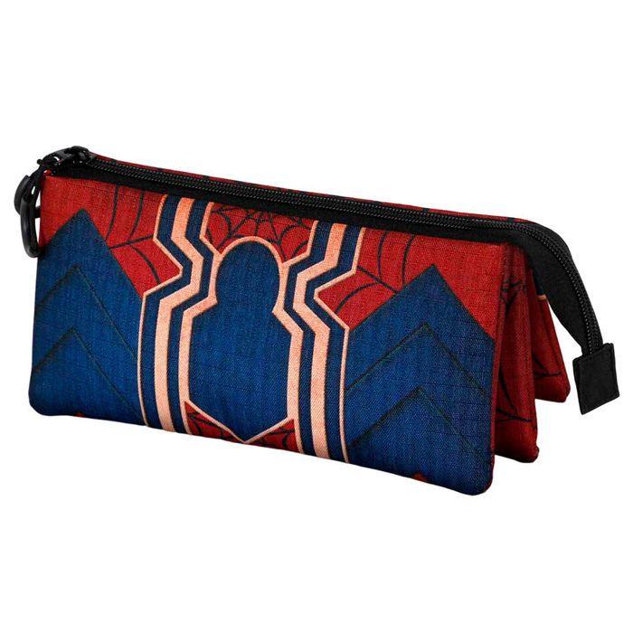 Trousse triple - Educa Borras - Marvel Spiderman - Rouge - 10x23,5x5cm - Zippée