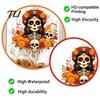 Customizable Cut to Size Stickers Day of The Dead Window Clings, Dia De Los Muertos Sticker, Colorful Halloween Decorative Glass Film Sugar Skull with