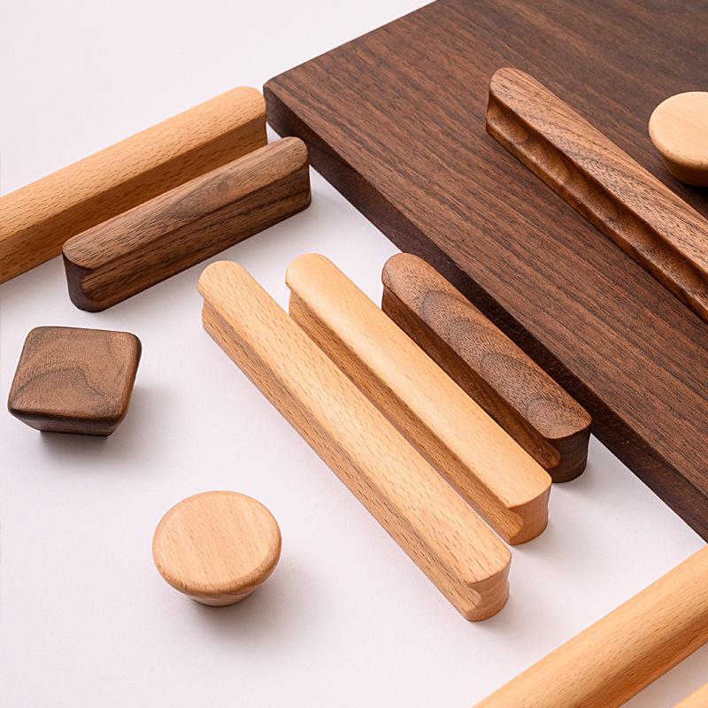 Mâner modern minimalist din lemn masiv pentru ușă și sertar