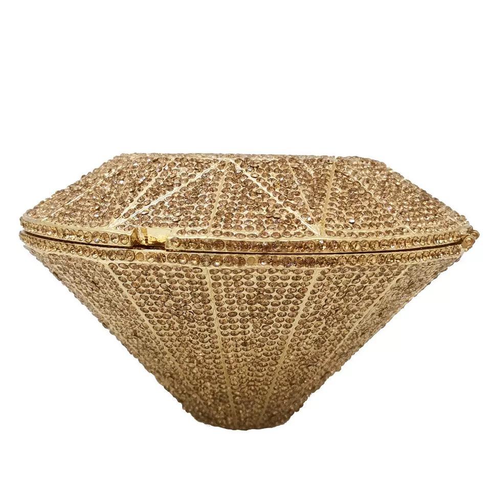 

Evening Purse Bags Diamond Clutches Crystal Women’s Rhinestone Prom Dinner Clutches Female Party Bag Purses Blue/White Handbags 15cmX9cmX9cm