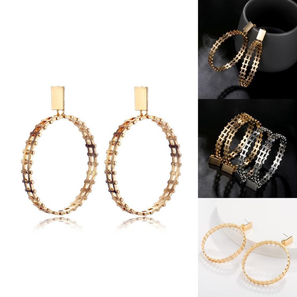Stylish Gold Plated Geometric Earrings Trendy Street Style Must-have Jewelry