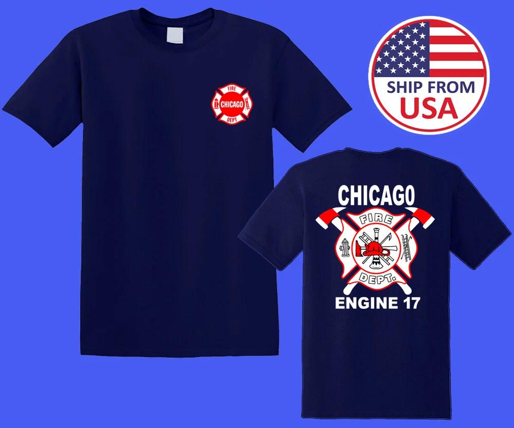Chicago Fire Department Men s Navy Size S-5XL S