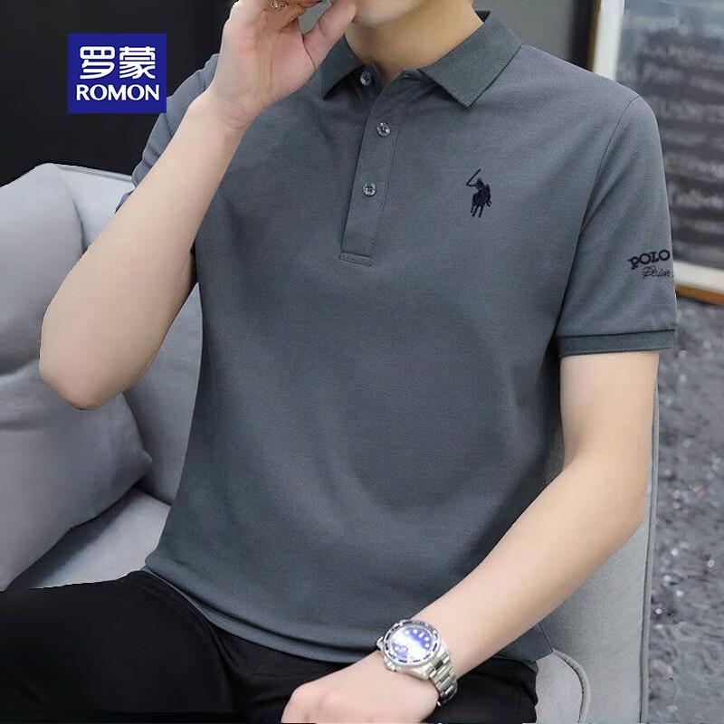 

ROMON Men s Business Thin Cotton Polo Shirt L