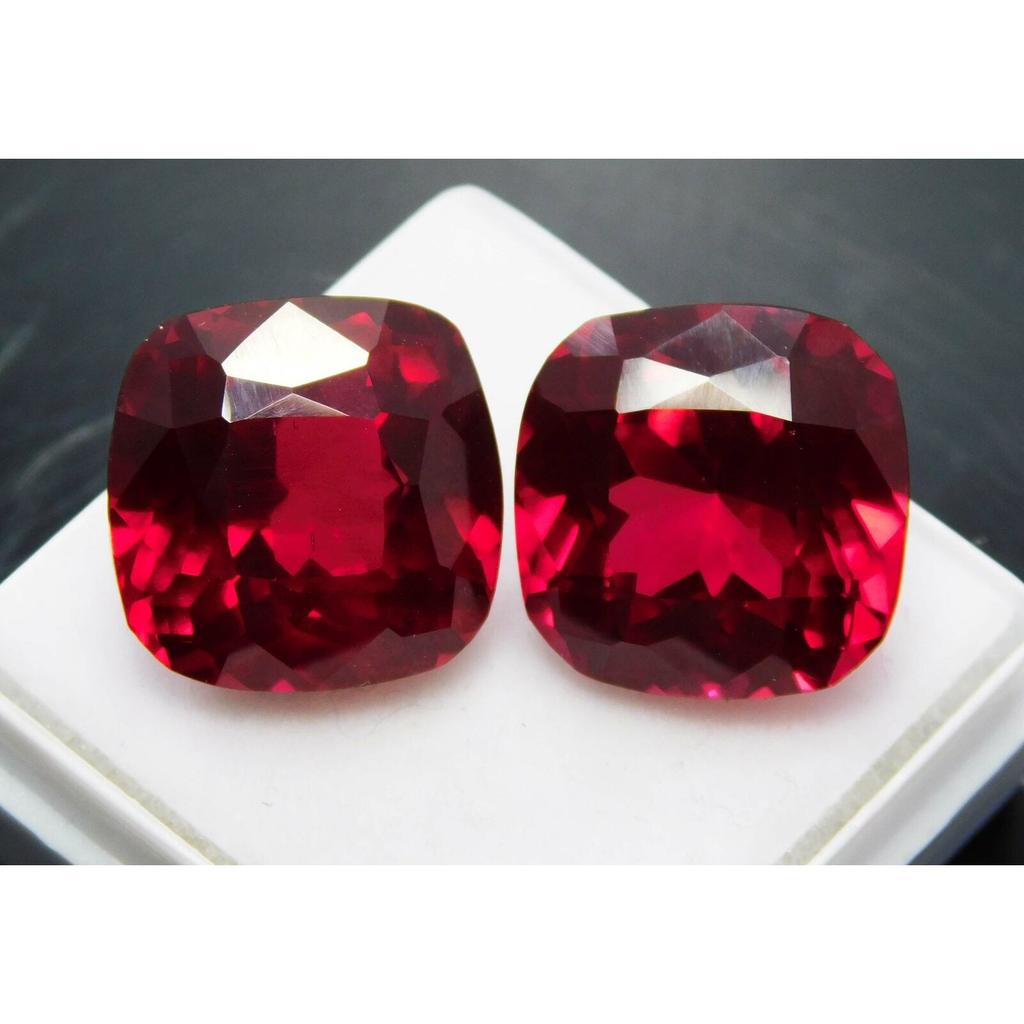 Natural Red Ruby Cushion Cut 16 Ct CERTIFIED Loose Gemstone Pair A-2183jhvjlh