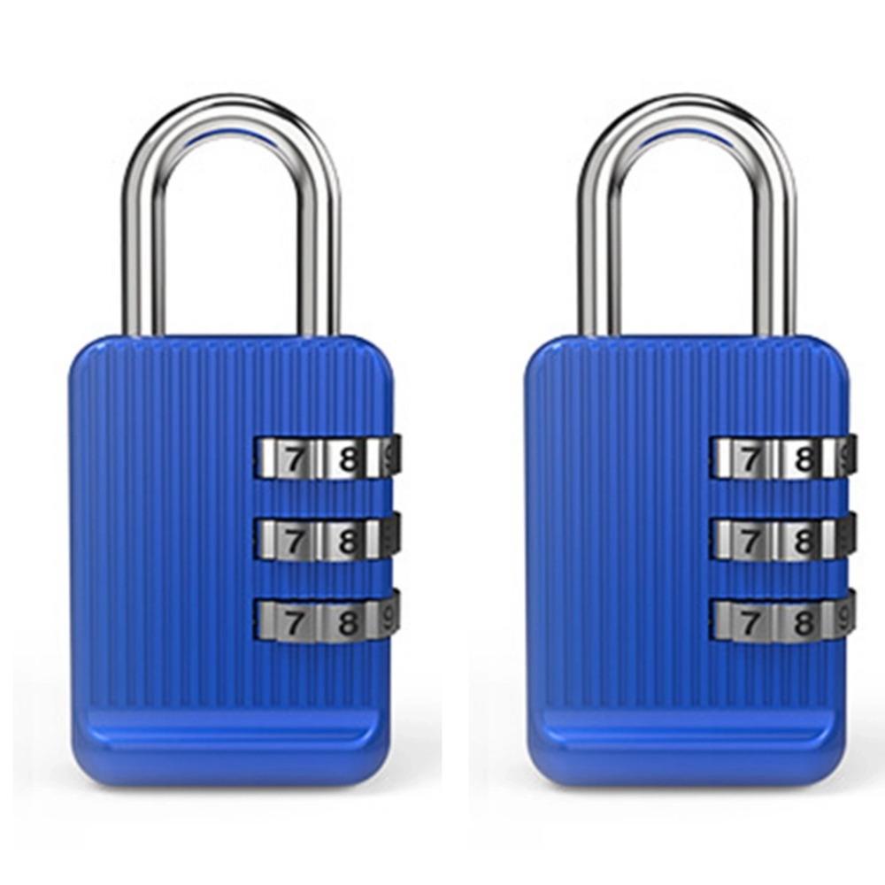 

2Pcs Rust-proof 3-Digit Password Lock Safe Anti-theft Padlock Metal Code Lock Outdoor Fences синий
