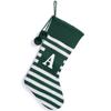26 Large Letters Christmas Red Socks Candy Boots Holiday Gift Bags Red Striped Christmas Stockings Christmas Tree Decoration Socks Decoration Bags 1PC