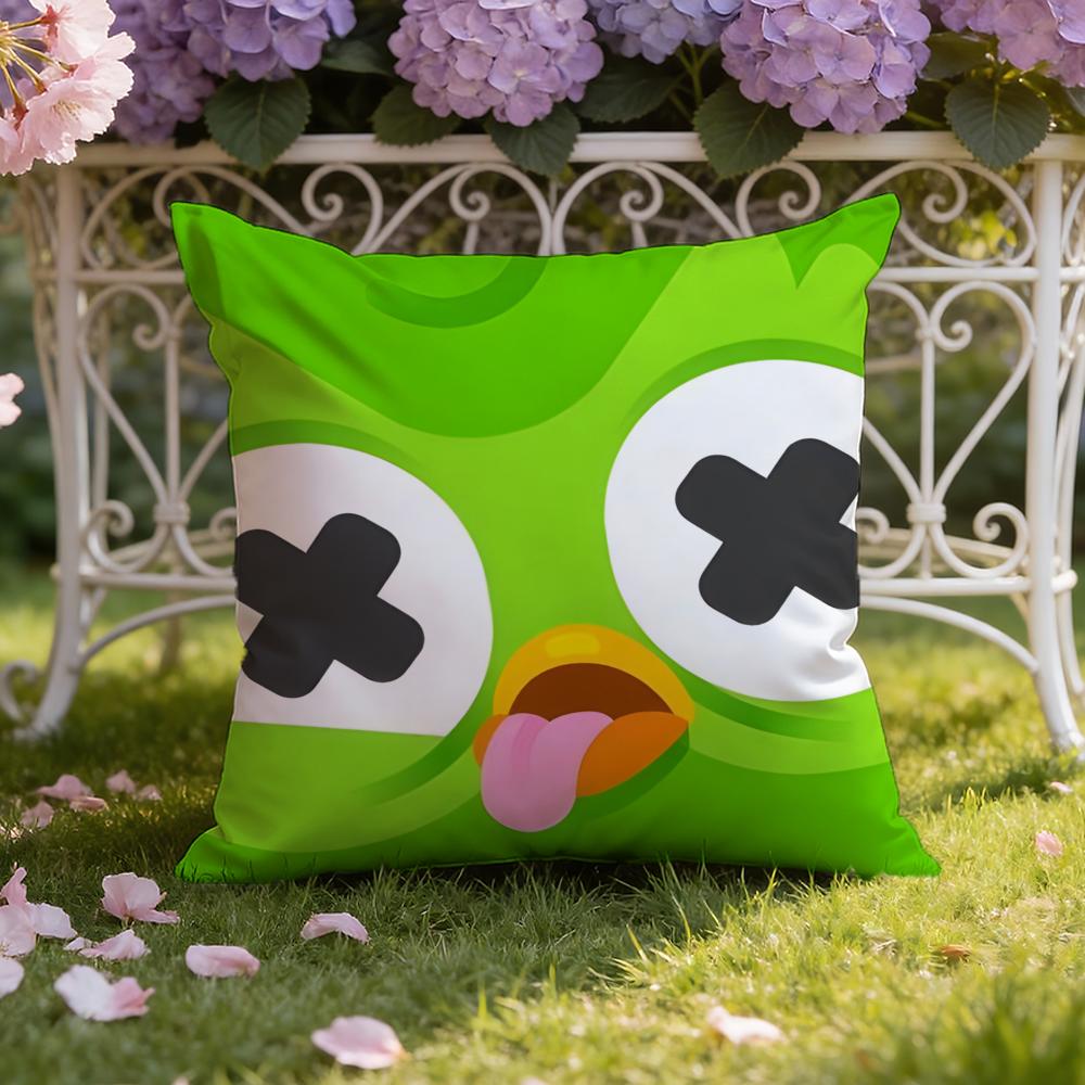 APP D-Duolingo Kuddfodral Hem & Bil Dubbelscen Kuddfodral: Vändbar för premiumkomfort