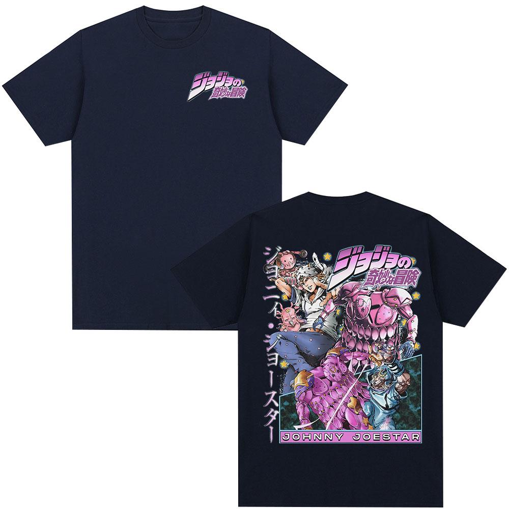 T-shirt Anime JoJo Bizarre Adventure STEEL BALL RUN Johnny Joestar Magliette Manga Uomo Donna Cotone Casual Maniche Corte T-shirt