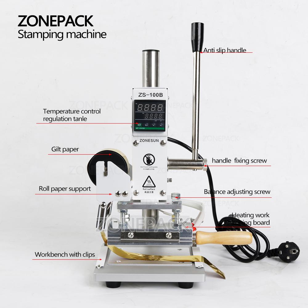 ZONESUN ZS-100B Dual Use Hot Foil Stamping Machine Manual Bronzing Machine For Pvc Card Leather Pencils Paper Stamping Machine
