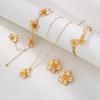Fashion Alloy Necklace Earrings Bracelet Set Bohemian Style Geometric Flower Jewelry Set Exaggerated Big Women Jewelry Suit Gift