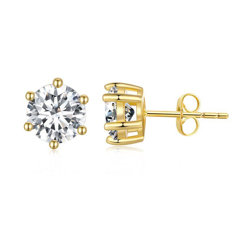 WOSTU 925 Sterling Silver Dazzling CZ Zircon Stud Earrings For Women Girl Girlfriend Daily Jewelry Gift CTE166