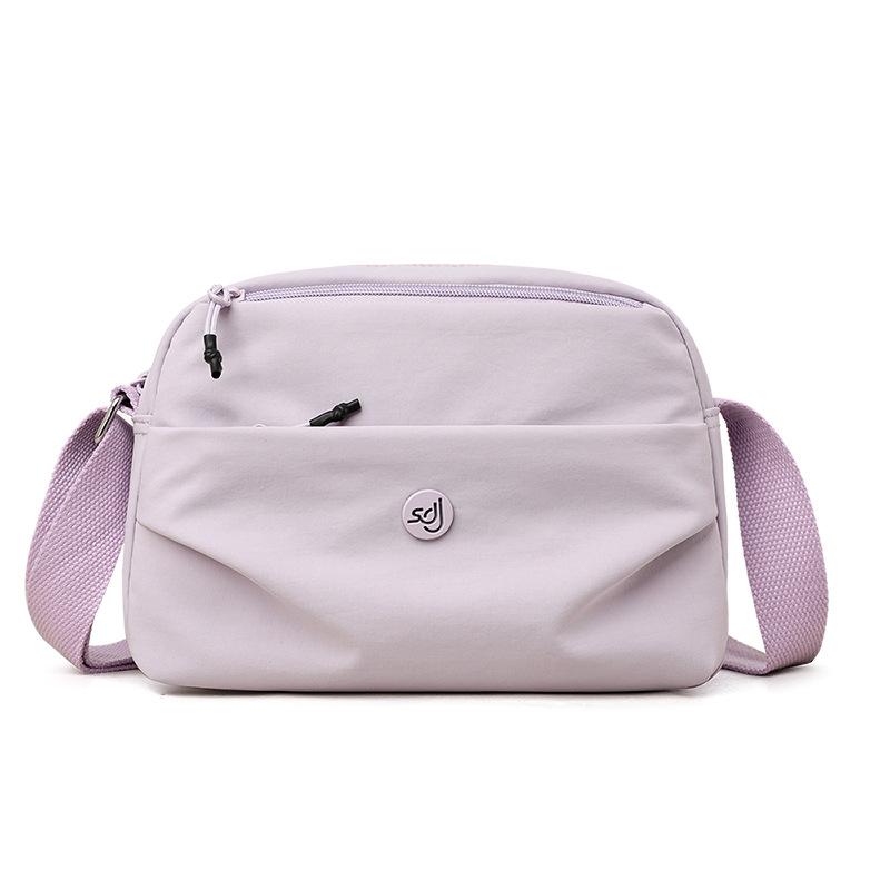 Women's Shoulder Bag Pleated Multi-compartment Crossbody Bag Water-repellent Nylon Small Square Bag