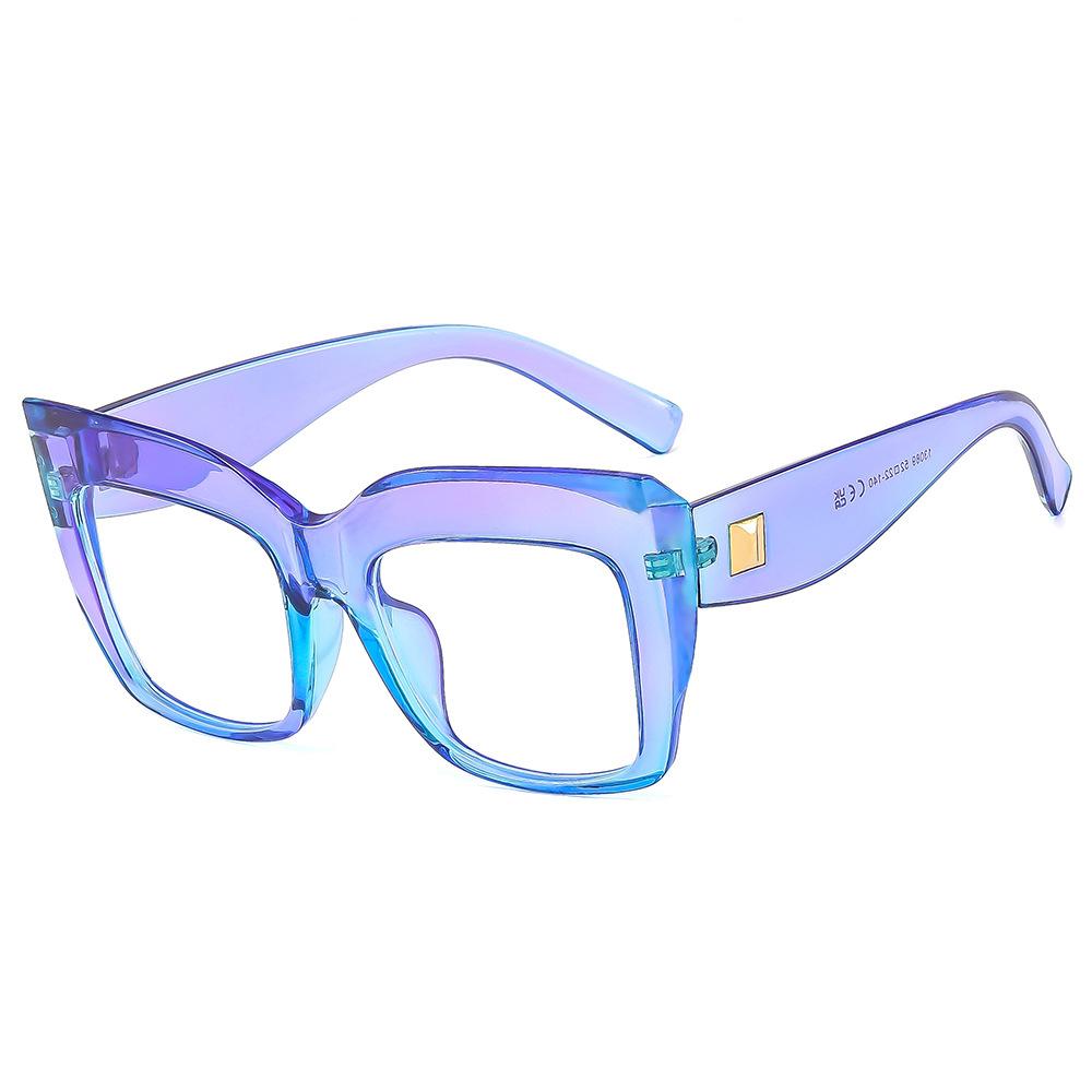 Oversized Women's Glasses Frame Fashion Blue Purple Computer Eyeglasses Men Retro Square Frames Transparent Lens Eyewear