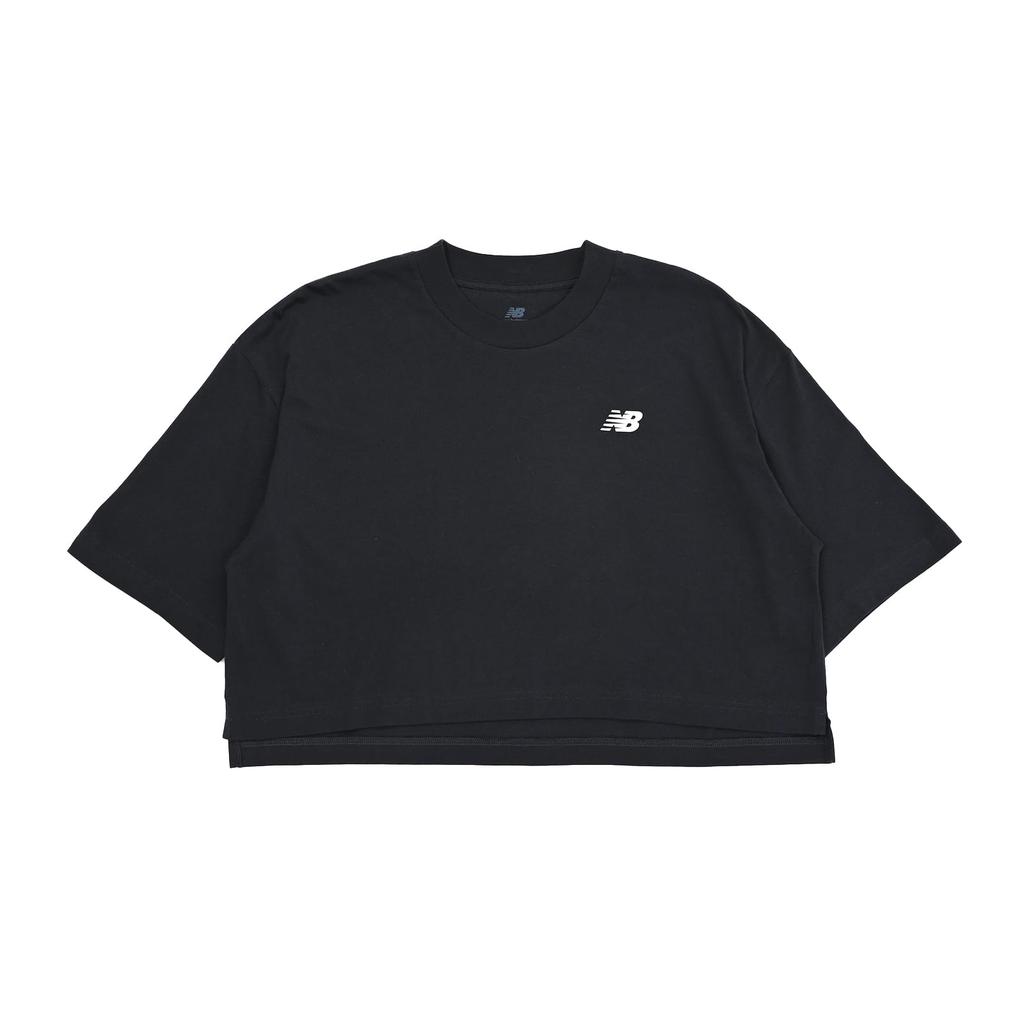 WT51528 Graphic Oversized Waist Short Sleeve BK [New Balance] T-Shirt (WT51528) Women's (Black)