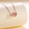 S925 Sterling Silver Heartbeat Necklace for Women with Pink Diamond - Bestselling Simple, Versatile Fashion