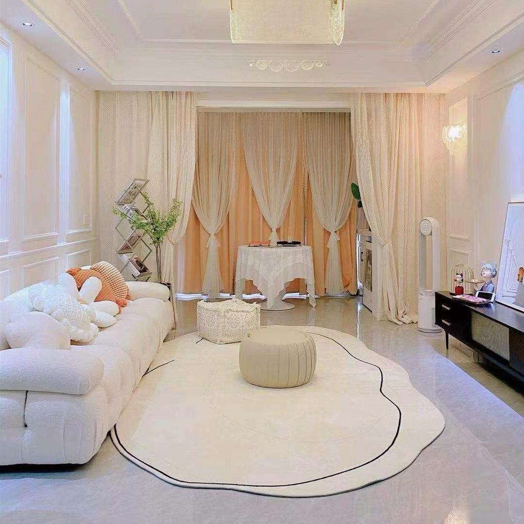 Irregular Shaped Wabi-Sabi Carpet: Thick Luxury Floor Mat for Living Room, Bedroom, Study, or Cloakroom