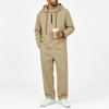 Men's Hooded Zip Linen Long Sleeve Pants Long Pants Matching Set Casual Everyday Outfit