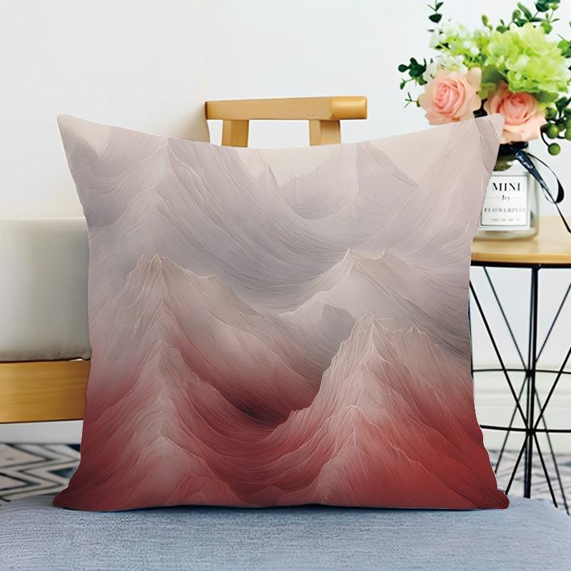 Dekorativer Kissenbezug mit Landschaftsdruck im chinesischen Stil Schlafzimmer Wohnzimmer Quadratischer Kissenbezug