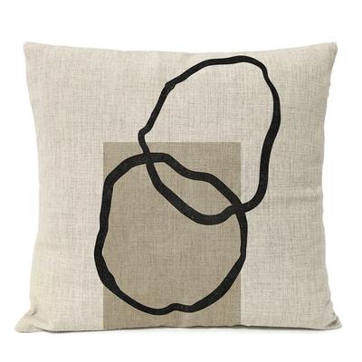 Abstract Black Geometric  Throw Pillow  Boho Floral Leaf Cushion Home Decor Decorative Decoration Sofa Pillow Casen,(2)