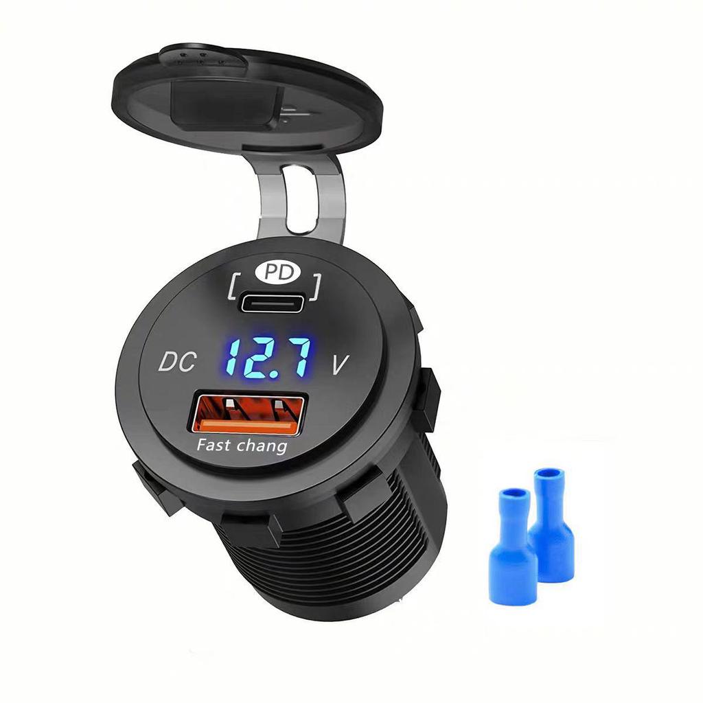 12-24V Fast Charging Car & Motorcycle Adapter with Cigarette Lighter Port