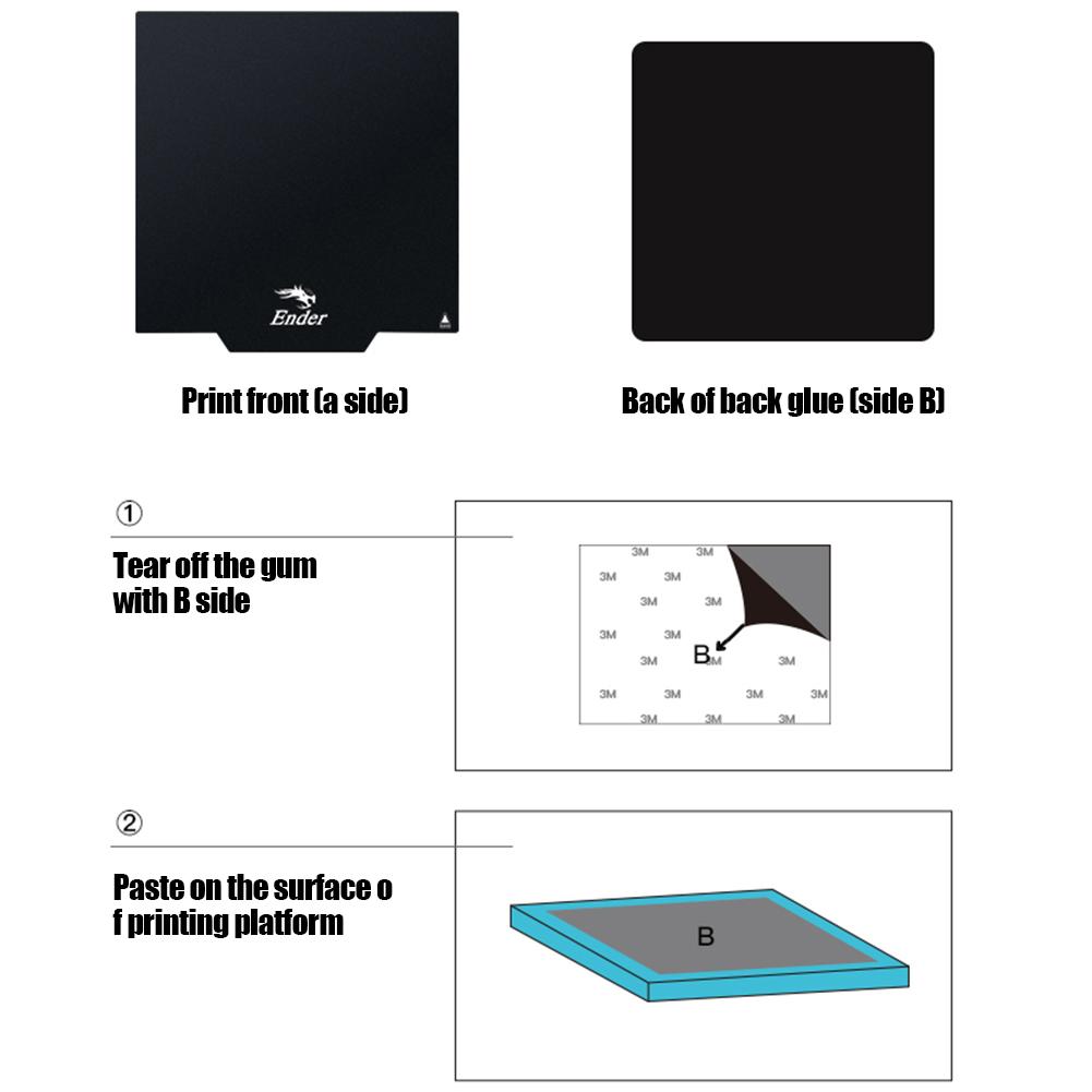 Removable Magnetic Construction Surface Plate for Creality Ender 3 Ender 3 Pro CR-20 for 3D Printer Magnetic Construction Plate