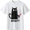 Men Brand T-shirt Oversized Summer For Man T-shirt Black Cat Holding Knife With Blood Short Sleeve Travel Crew Neck Tee Shirt