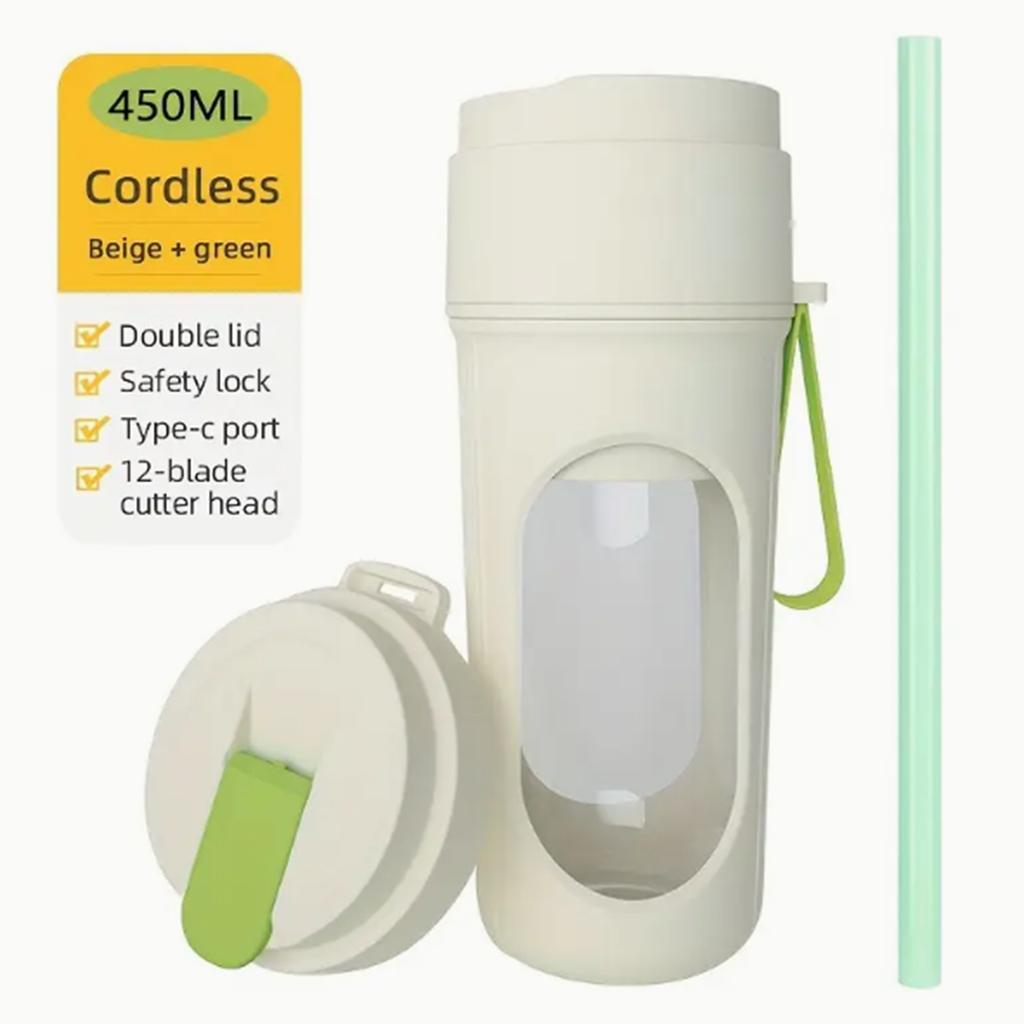 Double-Lid Juicer Cup Rechargeable for Fresh Juice Anytime,Multi-Functional Electric Juicer for Home Use