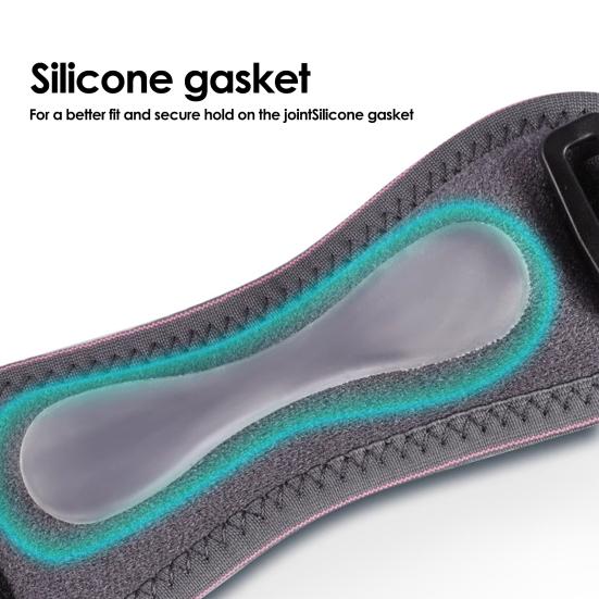 Patellar Tendon Support Strap with Silicone Pad, Cycling Running Fitness Sports Knee Brace, Adjustable Pain Relief Knee Stabilizer Strap for Men