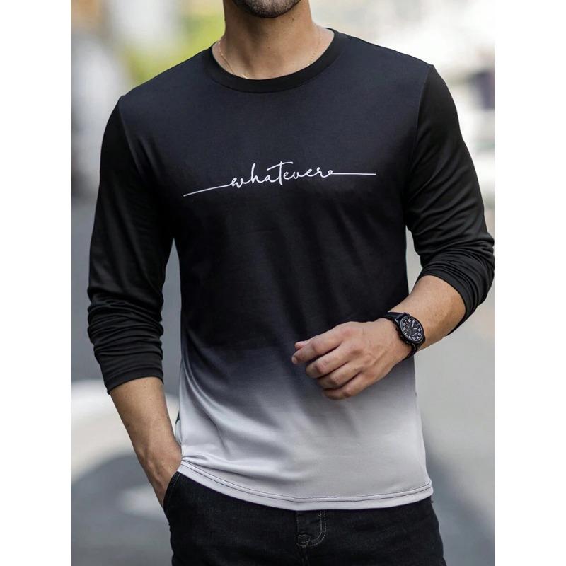 Religious Style Cross Print Men's Long-sleeved T-shirt A Warm Long-sleeved T-shirt For Men Suitable For Autumn And Winter Season