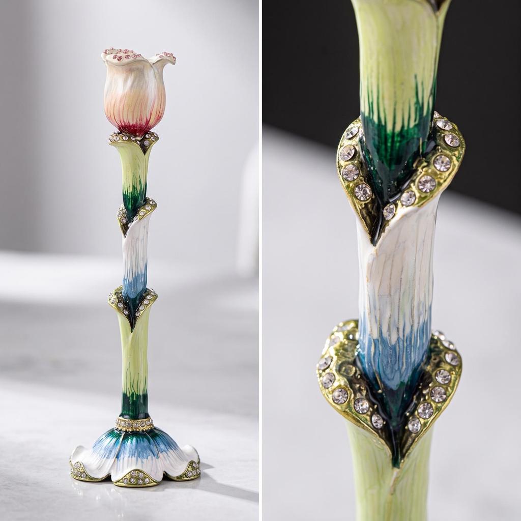 Flower Candle Holder Vintage Decor Gorgeous for Mantel